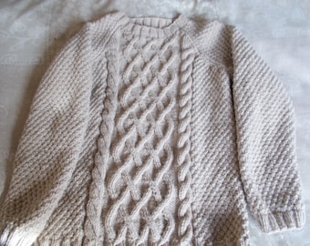 Child's hand knitted sweater/child's  hand knitted  jumper  child's cable jumper, Hand knitted sweater, Aran sweater