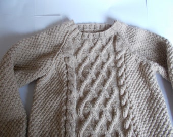 Child's hand knitted sweater/child's  hand knitted  jumper  child's cable jumper, Hand knitted sweater, Aran sweater