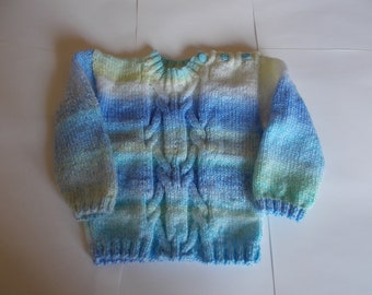 Child's hand knitted sweater ,child's  hand knitted  jumper  child's cable jumper, Hand knitted sweater