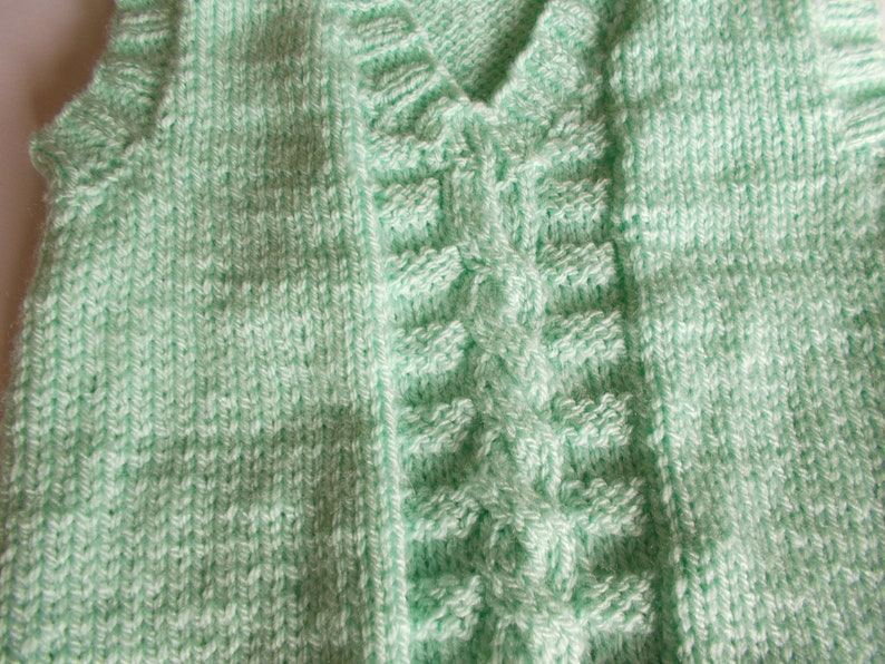 Child's hand knitted slipover, child's tank top. child's cable top , Hand knitted vest top, child's knitted waistcoat image 7