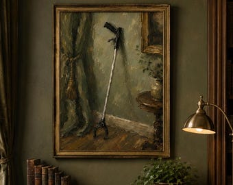 Grabber Wall Art Printable, Funny Arthritis Gift, Reacher Tool Art, Chronic Pain Wall Decor, Vintage Oil Painting Print, Digital Download