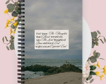 Christian Journal Jeremiah 29:11 Bible Verse Journal Spiral Notebook Christian Journal Minimalist Notebook Christian Merch