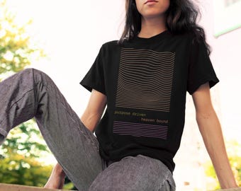 Purpose Driven Heaven Bound Tee Shirt Modern Christian Aesthetic Christian Streetwear Graphic Top Minimalist Christian T-shirt Gifts Retro