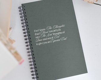Jeremiah 29:11 Bible Verse Journal Spiral Notebook Christian Journal Minimalist Notebook Christian Merch