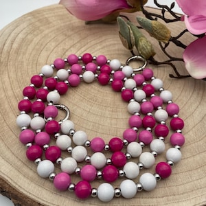 Mix 5 chaînes de téléphone portable collier de perles perles en bois élégant robuste stable avec mousqueton avec insert pour étui/patch de téléphone portable