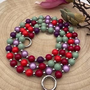 Shinypearls 5 chaînes de téléphone portable, collier de perles en bois, élégant, robuste, stable avec mousqueton et insert pour étui/patch de téléphone portable