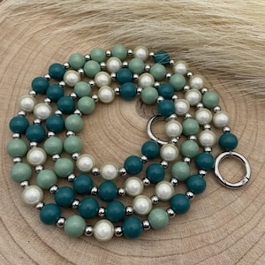 Shinypearls 18 chaîne de téléphone portable collier de perles perles en bois élégant robuste stable avec mousqueton avec insert pour étui/fixation de téléphone portable
