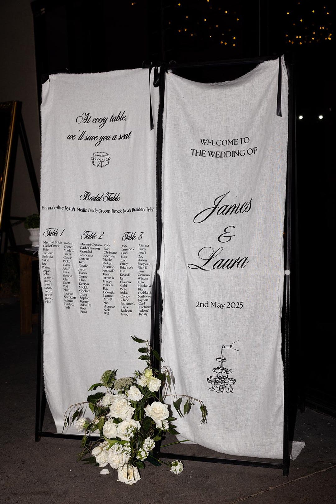Fabric Signage for Events, Weddings, Engagements, Baby Showers, Hens ...