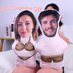 Personalisierte 3D-förmige Kissen vom Foto ｜ Gesichtskissen ｜ Paar Spielzeug Puppen ｜ DIY süßes Mädchen Bild Plüschkissen ｜ 30