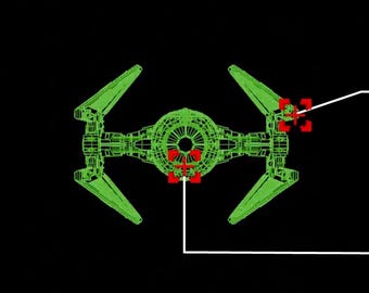 Tie Interceptor Inspired Tactical Ship Info - Looping Animation (GIF/MP4) 4K + Various resolutions. Great fit with cosplay displays