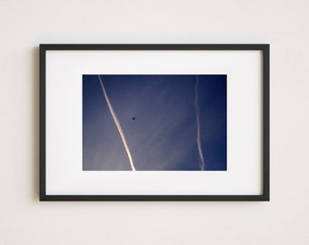 Beautiful Sky Print, Airplane Print, Bird Print, Wall Decor