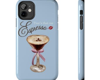 Funda resistente para teléfono inspirada en el café expreso de Sabrina Carpenter