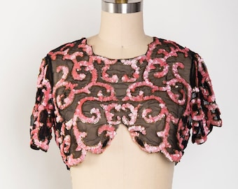 Top antigo de lantejoulas rosa