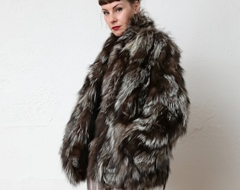 SALE Fur Coat Short Length Oversized Three Tone Winter Jacket