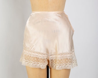 Antique Tap Shorts . Lace Trim Satin Panties