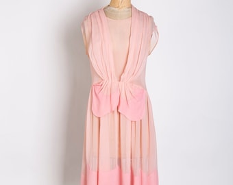 Pink Silk 1920s Antique Dress Gown