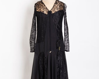 Antique Black Lace Gown