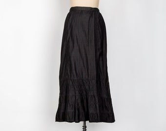 1800s Black Cotton Skirt Victorian