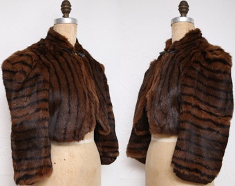 SALE 1940s Cropped Fur Coat