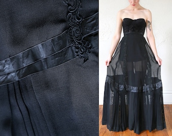 1800s Skirt Sheer Black