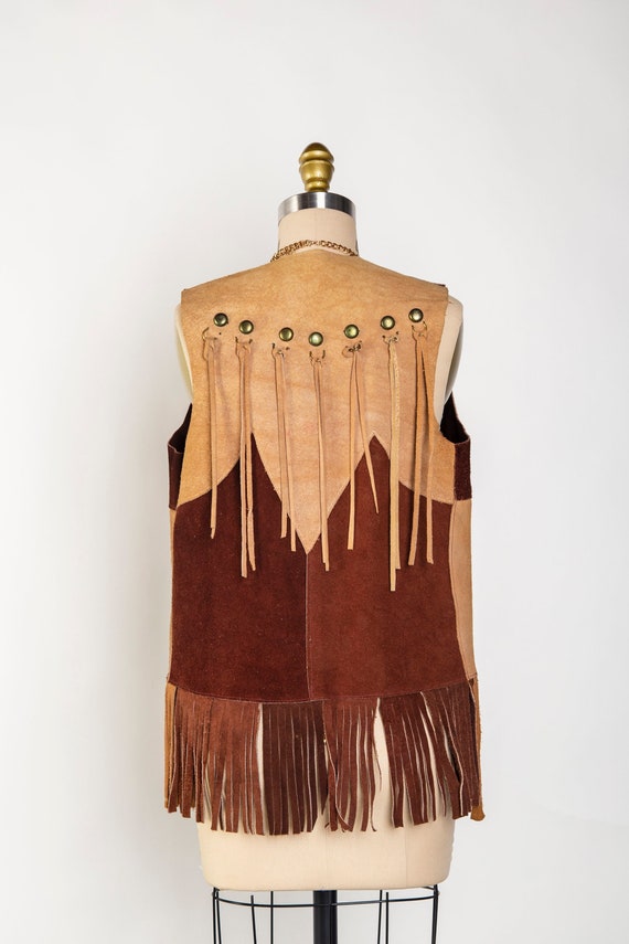 1960s Suede Fringe Vest . Hippie Summer Festival