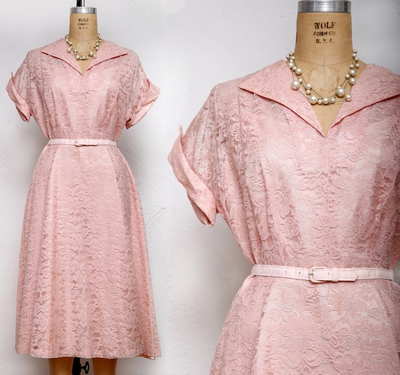 Plus Size Pink Lace Dress