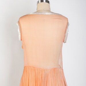 1920s Pink Slip Dress Sheer Beaded Sleeveless Gown image 8