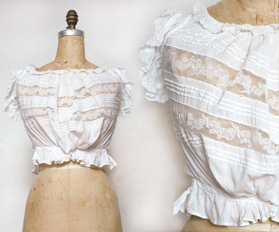 1900s Edwardian Lace Blouse - image 1