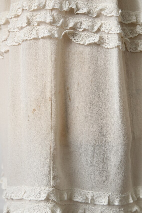 SALE Antique White Ruffle Dress - image 7