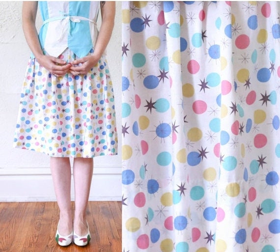 ATOMIC Print Skirt . 1950s