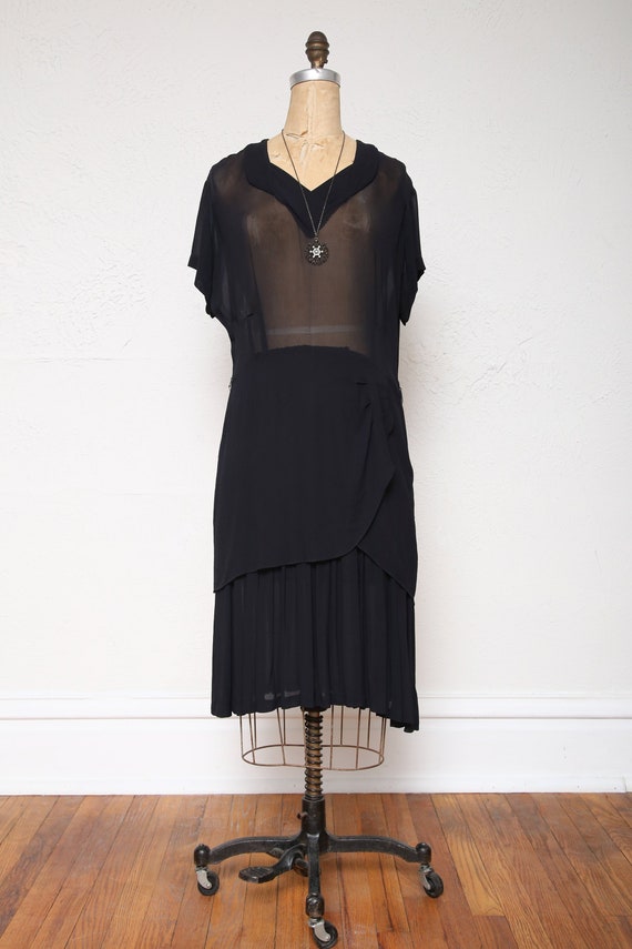 1940s Sheer Black Dress LBD