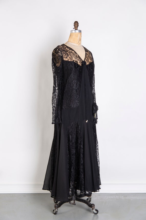 Antique Black Lace Gown - image 7