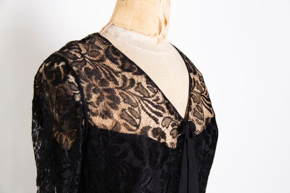 Antique Black Lace Gown - image 2