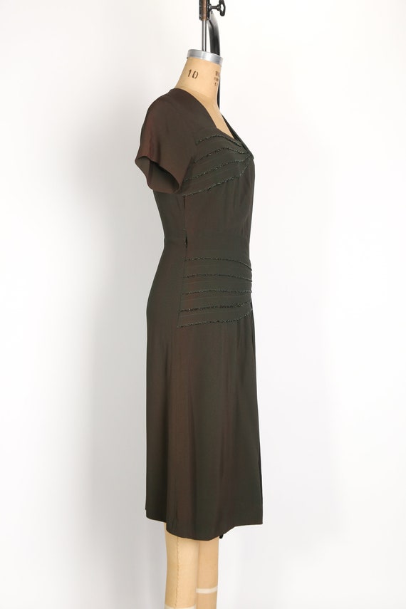 1940s Green Shimmer Dress - image 5