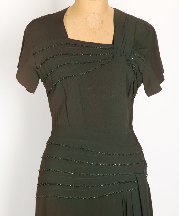 1940s Green Shimmer Dress - image 8