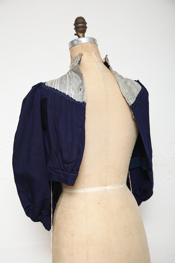 SALE 1800s Navy Blue Top . Antique Blouse - image 7