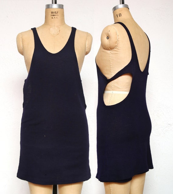 Antique Navy Wool Swim Suit