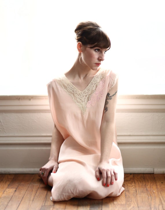 Antique Pink Lace Slip