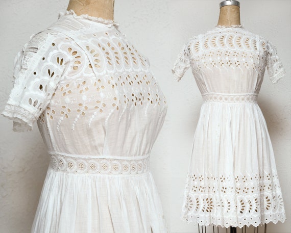 Antique Lace Cotton Dress . XXS or Child Size