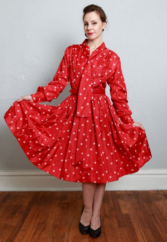 1960s Red Polka Dot Dress