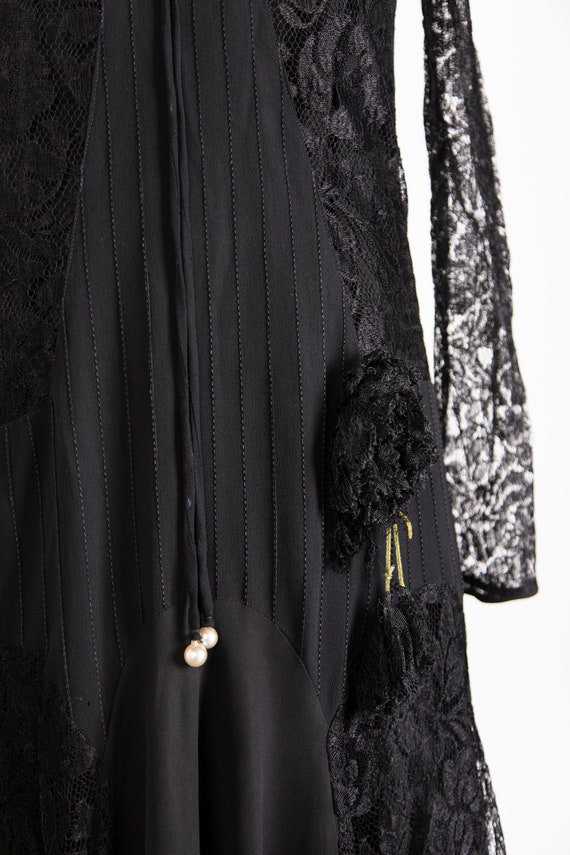 Antique Black Lace Gown - image 3