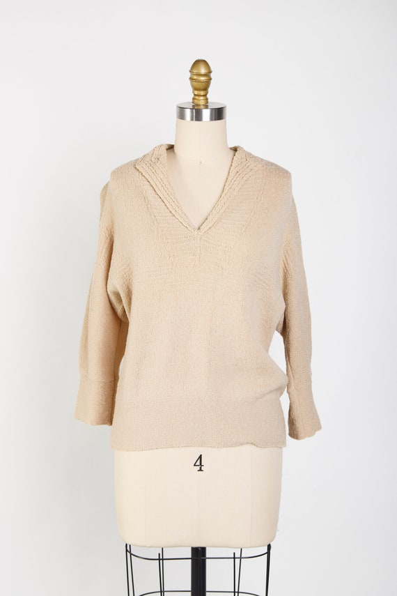 1950s Tan Wool Sweater Large