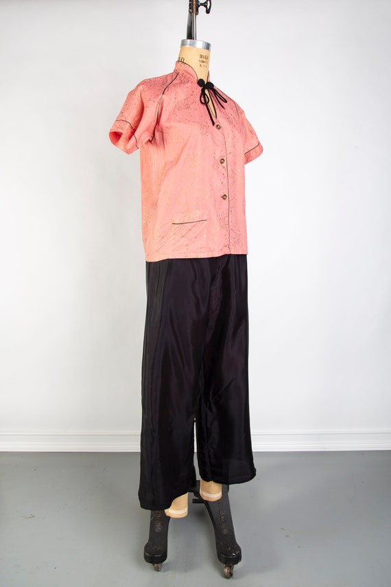 1930s Asian Style Pajamas . Top and Pants Sleepwa… - image 8