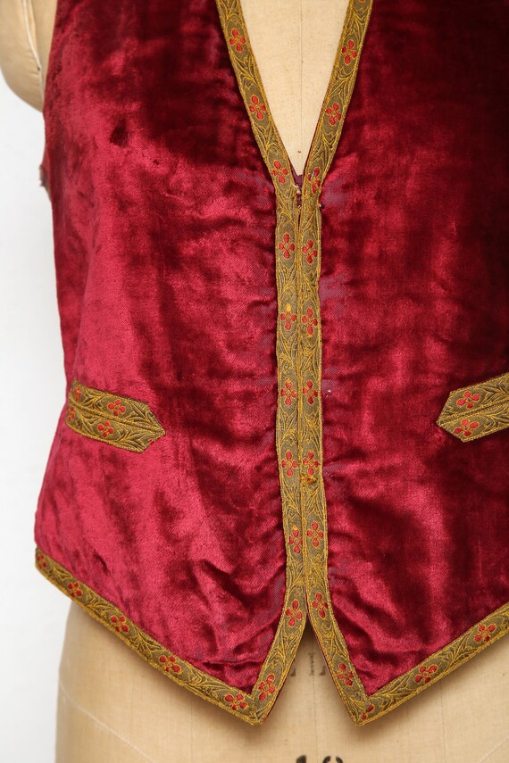 SALE Antique Red Velvet Vest Gem