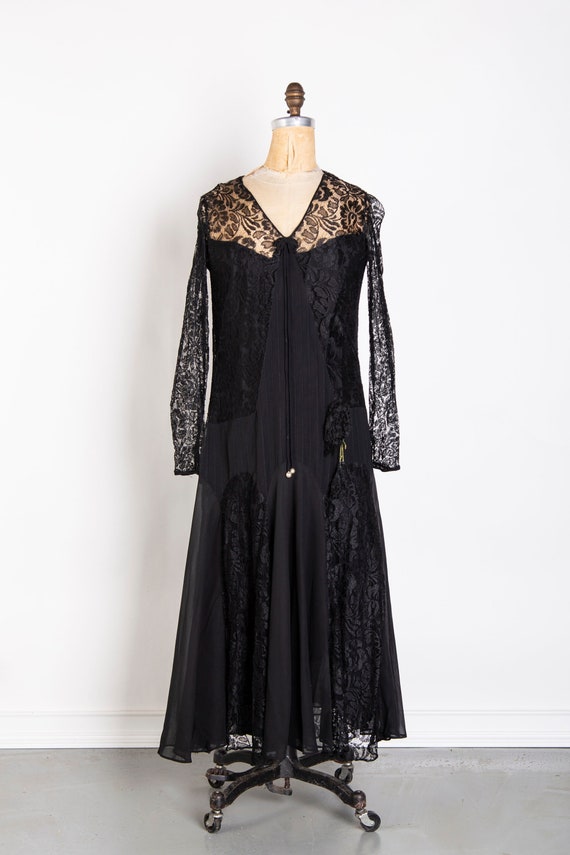 Antique Black Lace Gown