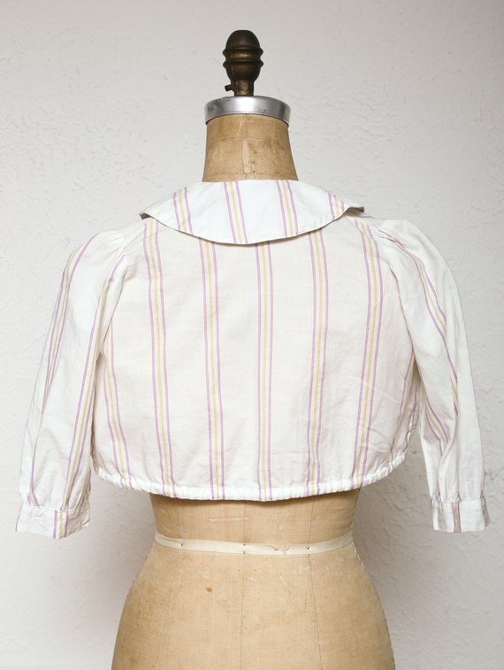 Antique Crop Top 1910s Cotton Blouse - image 5