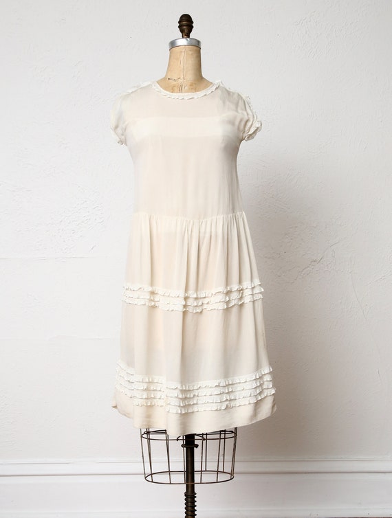 SALE Antique White Ruffle Dress - image 2