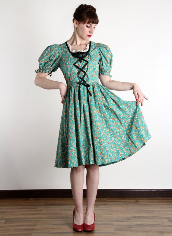Dirndl Dress Corset Tie. Vintage Frock