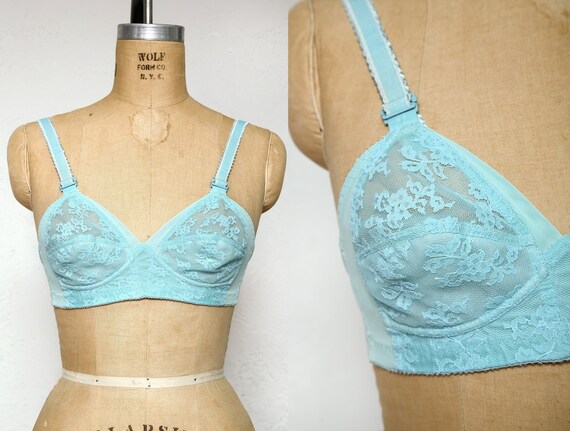 1950s Bullet Bra Robin's Egg Blue 34A