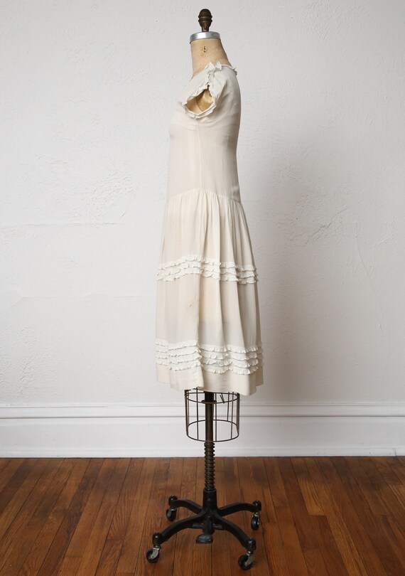 SALE Antique White Ruffle Dress - image 9